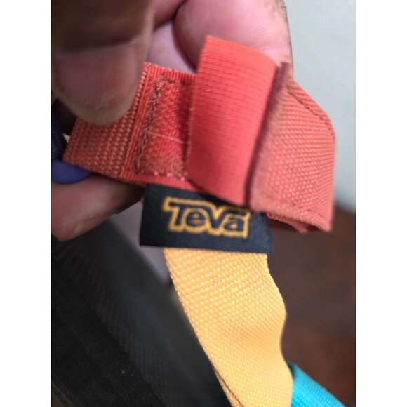 Teva Men Colorful Adjustable Strap Hiking Sandals In Purple Red Yellow & Teal Si - Picture 8 of 10